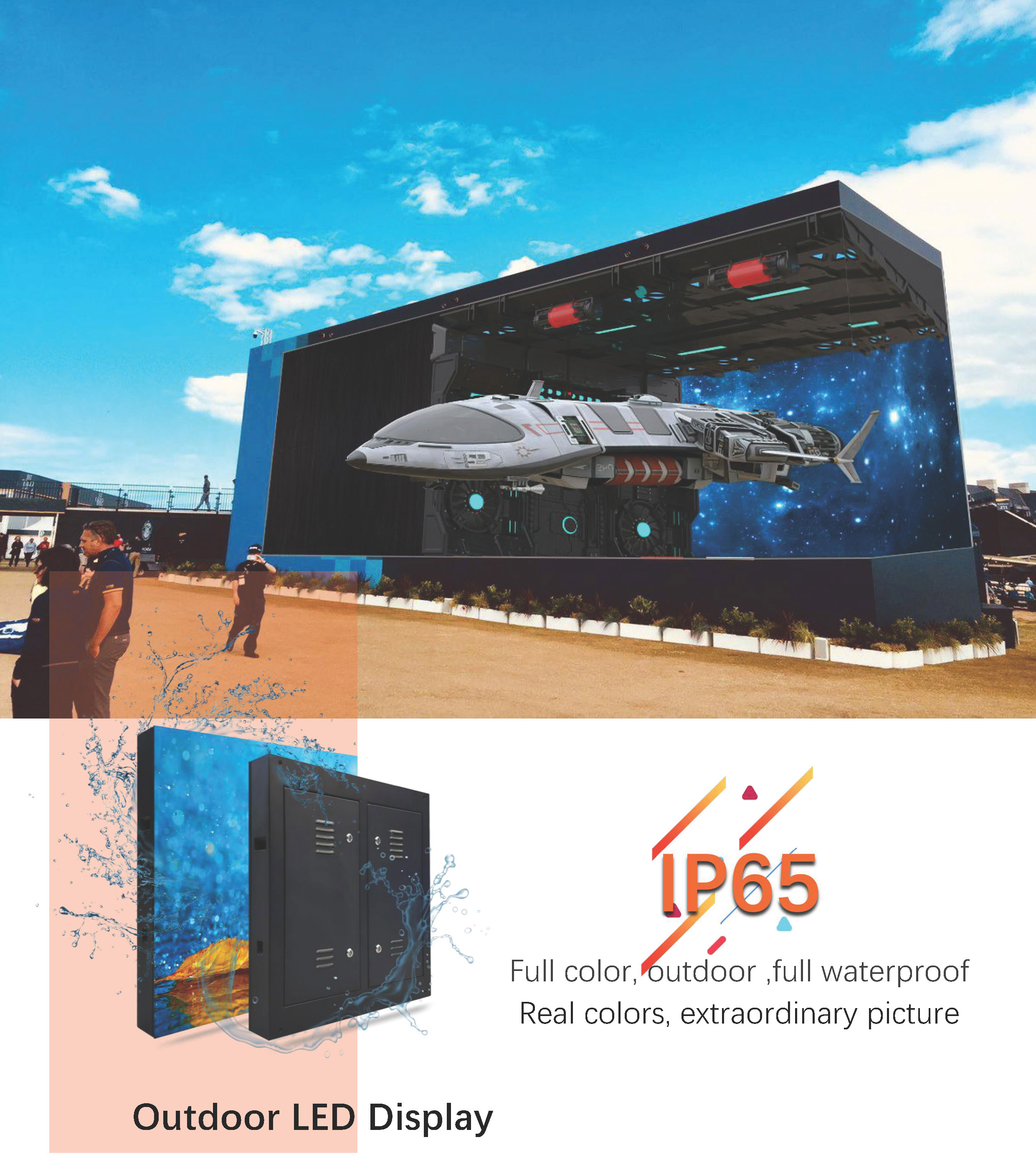 Waterproof iron box outdoor LED display