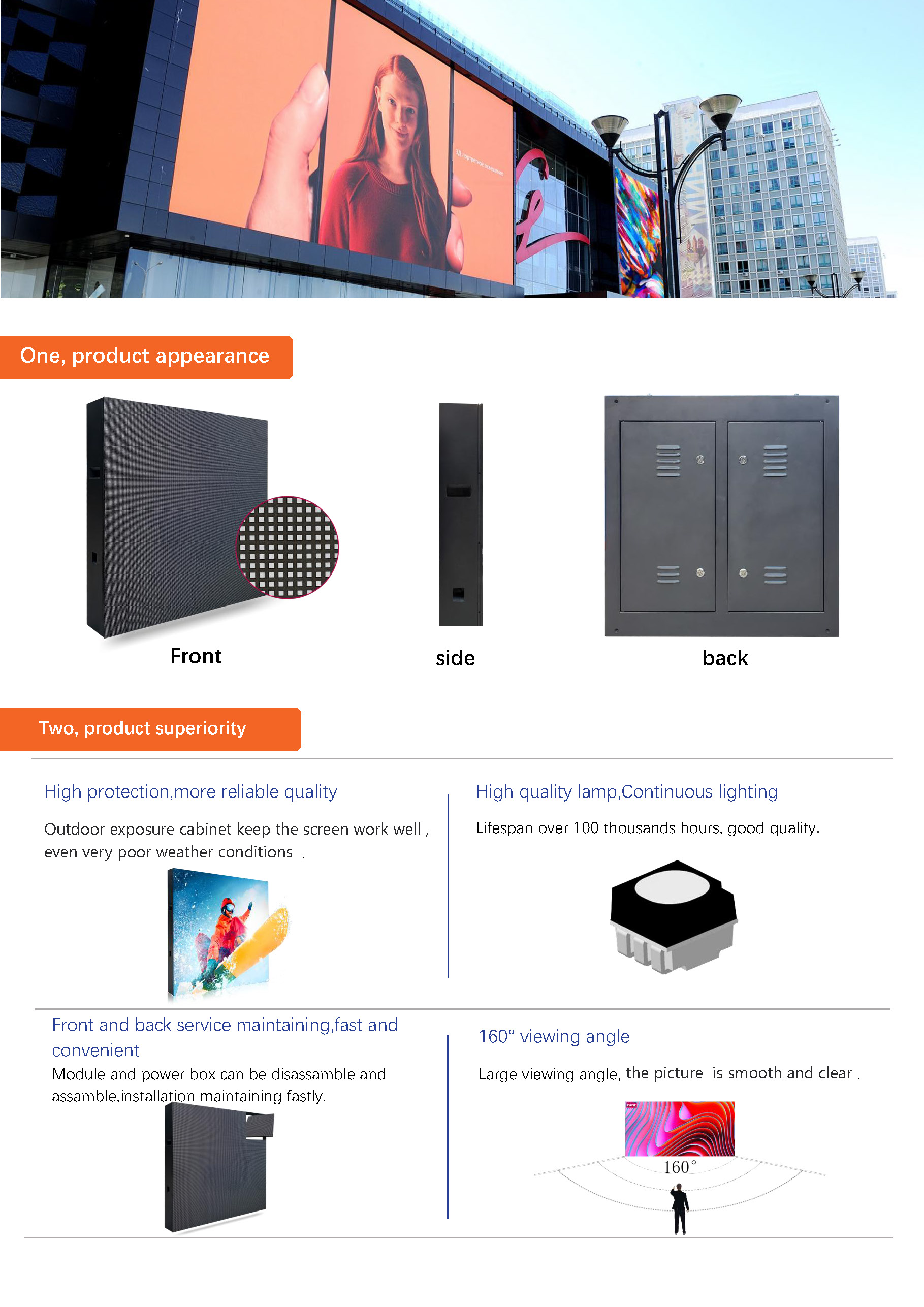 Waterproof iron box outdoor LED display