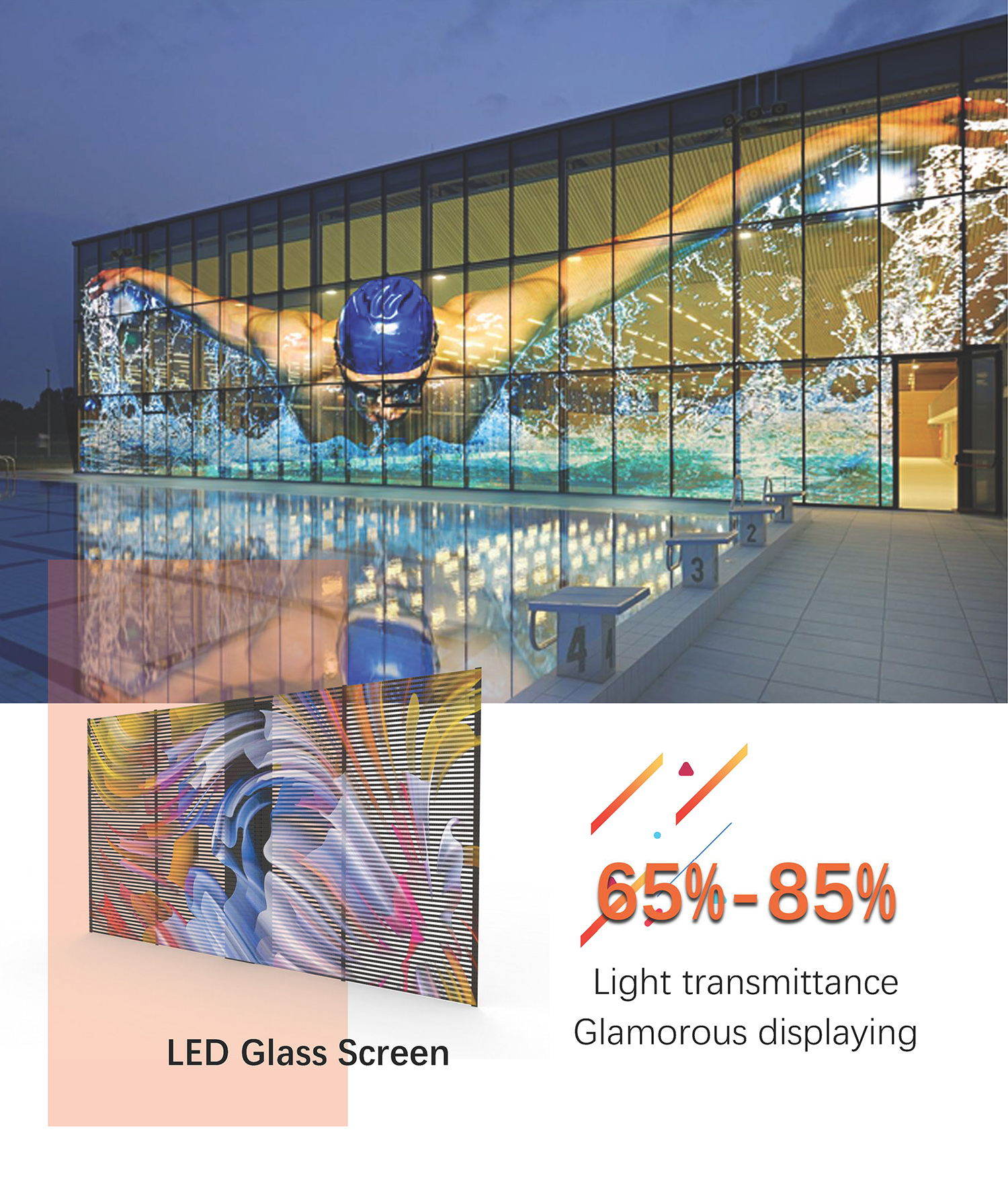 LED Cylindrical Curved Transparent Screen