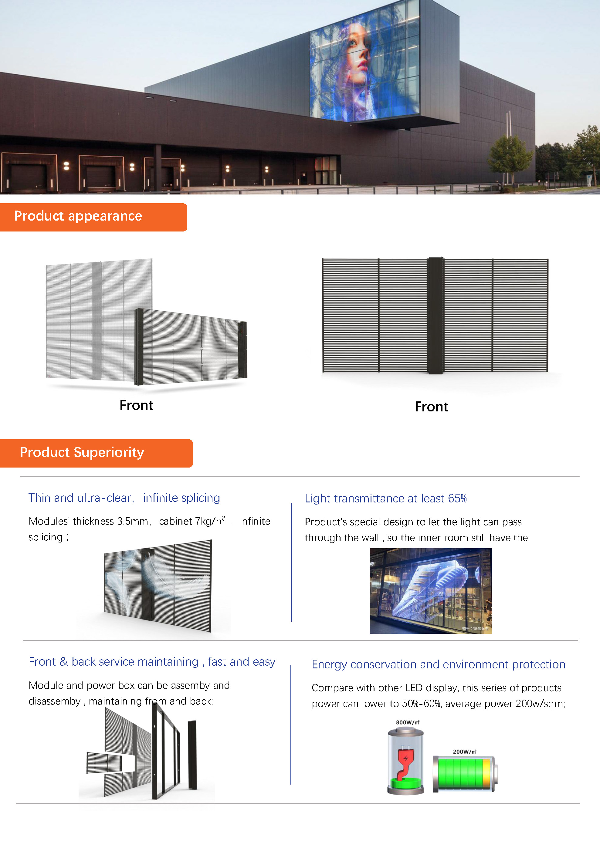 LED Cylindrical Curved Transparent Screen