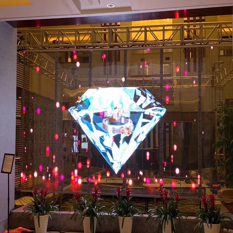 led glass window transparent screen