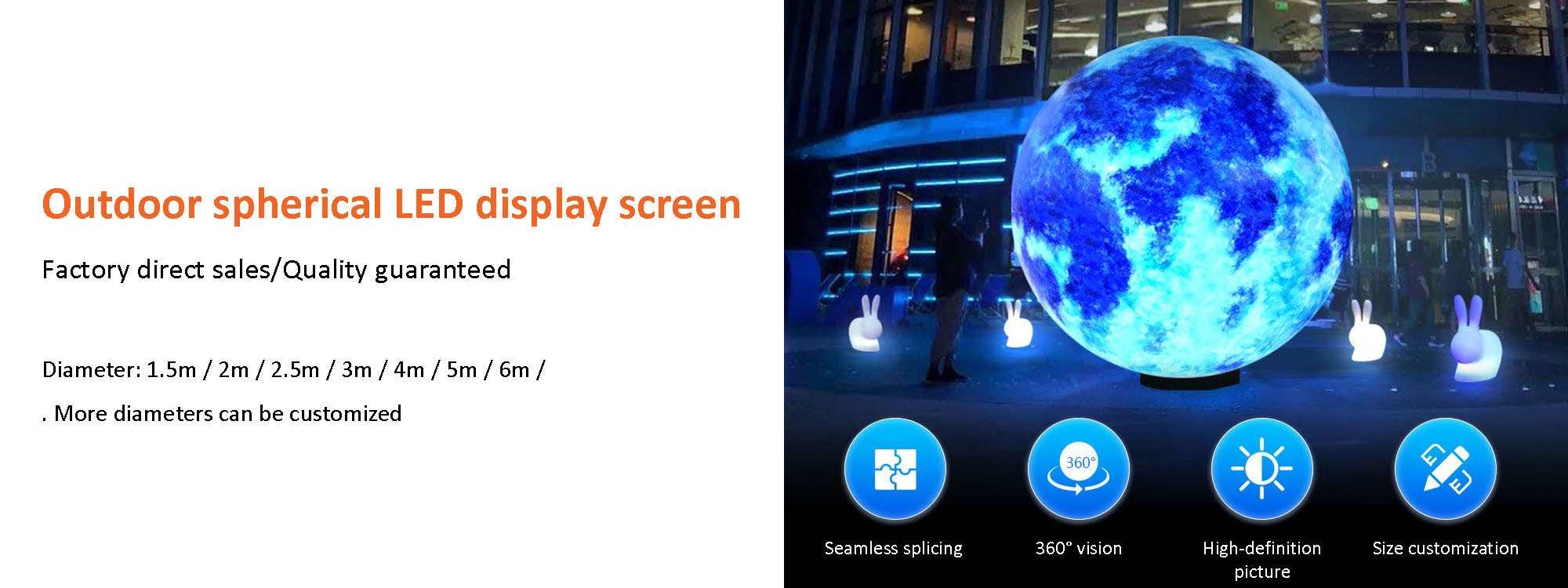 LED outdoor spherical screen LED outdoor spherical screen