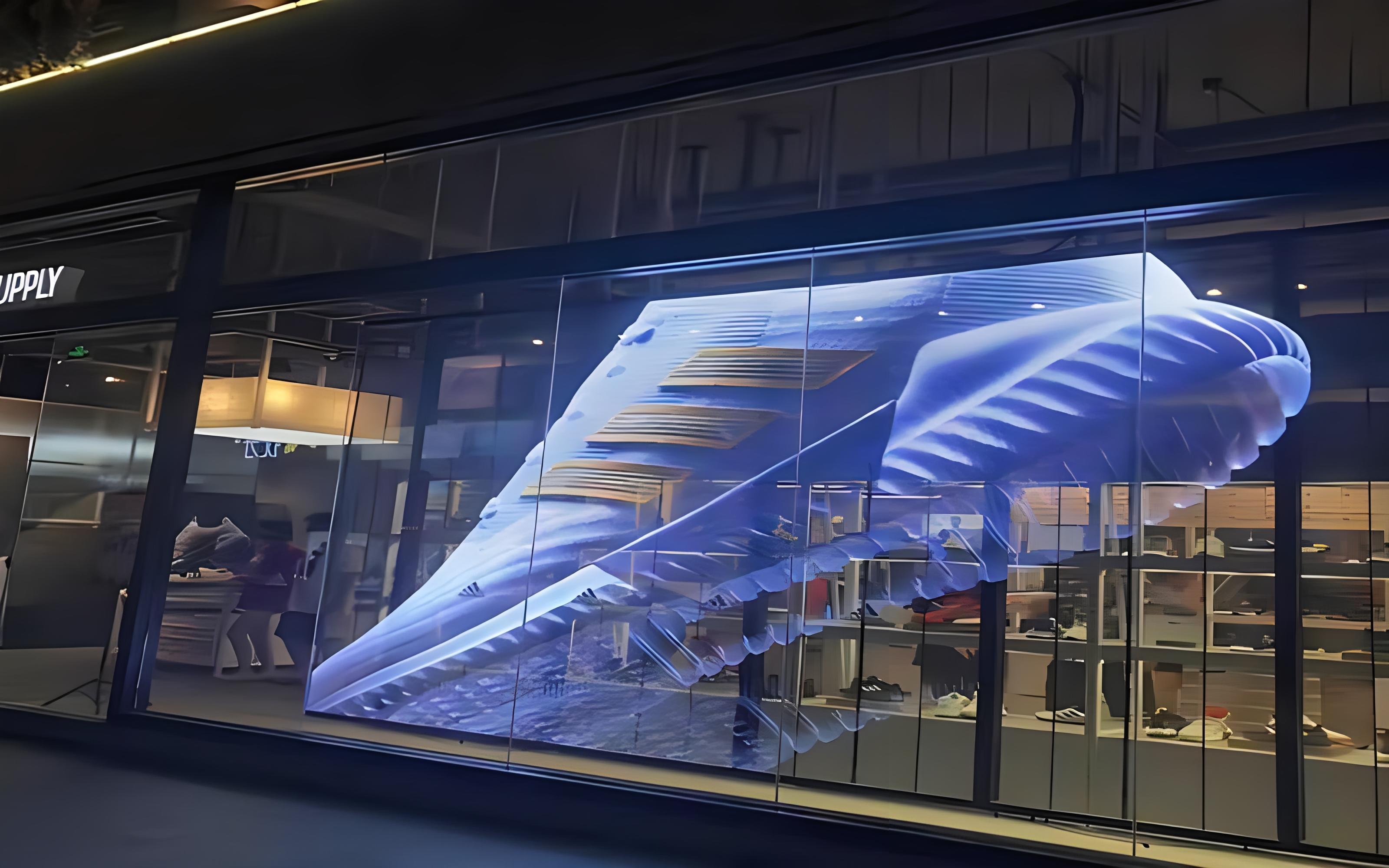 Glass display windows transformed into "transparent magic mirrors" Glass display windows transformed into "transparent magic mirrors"